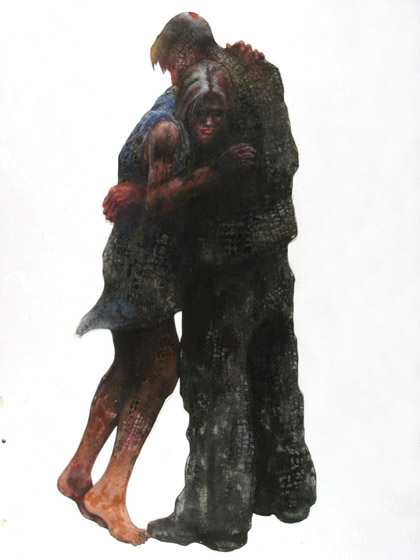 Detail, rightmost couple of Charred Dancers