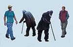 Old and Young Men, Walking
