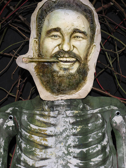 Detail of head, Foes of Our Fierce Fathers: Fidel Castro